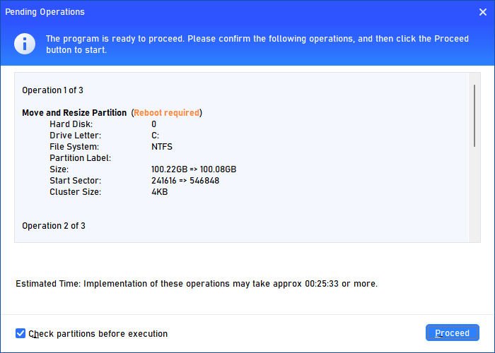 resize efi partition using aomei free version