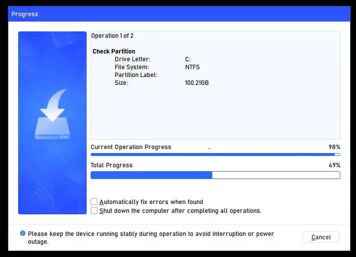 resize efi partition using aomei free version