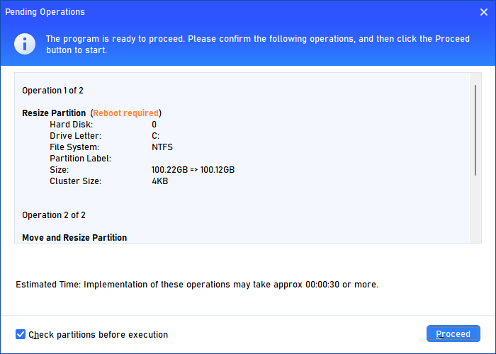 resize recovery partition using aomei