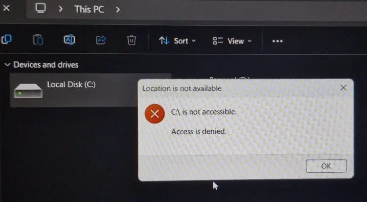 c: drive inaccessible after 2026-03 LCU on Samsung devices