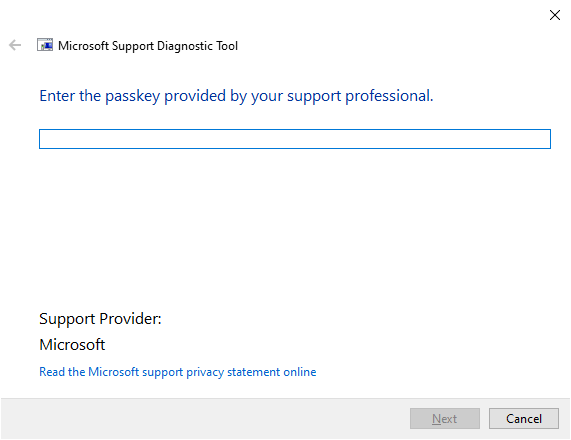 msdt.exe asks for passkey