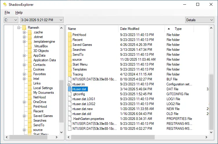 restore registry hives from shadow copy