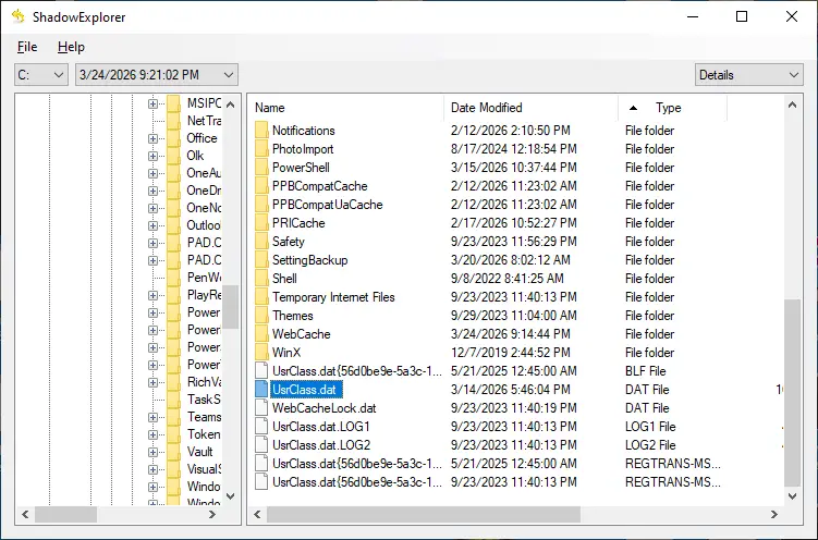 restore registry hives from shadow copy