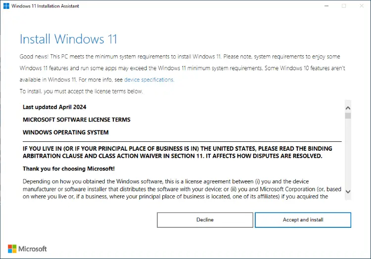 Windows 11 Installation Assistant
