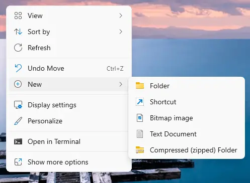 restore missing "compressed (zipped) folder" to the New menu