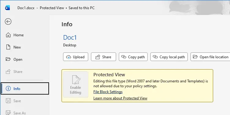 .docx or .doc open protected view - editing not allowed