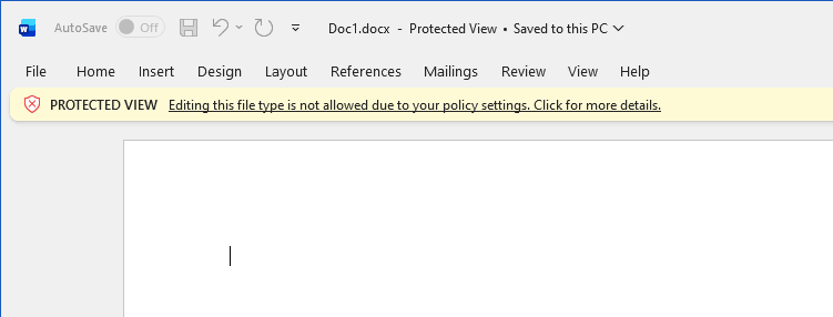 .docx or .doc open protected view - editing not allowed