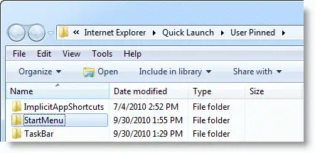 windows start menu pinned items backup