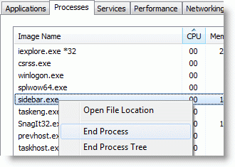 windows 7 gadgets not working