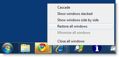 windows 7 taskbar minimize all