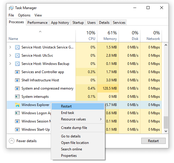 File Explorer does not Highlight Selected Files