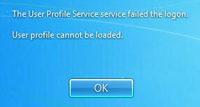 windows error user profile not found