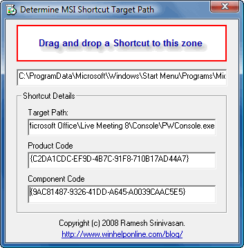 windows installer shortcut properties