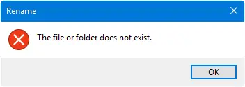 Cannot Rename or Move Folders in Windows 10