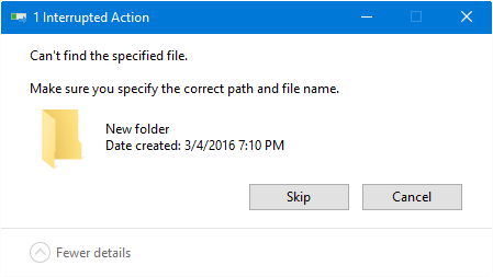Cannot Rename or Move Folders in Windows 10