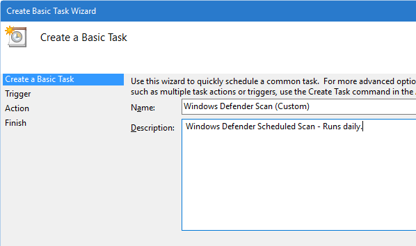windows defender scan schedule