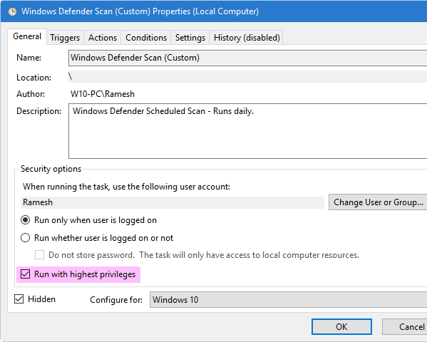 windows defender scan schedule