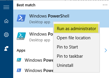PowerShell - Run as administrator
